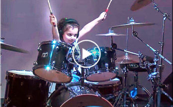 Little girl drummer