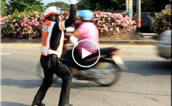 Thai policeman dancing